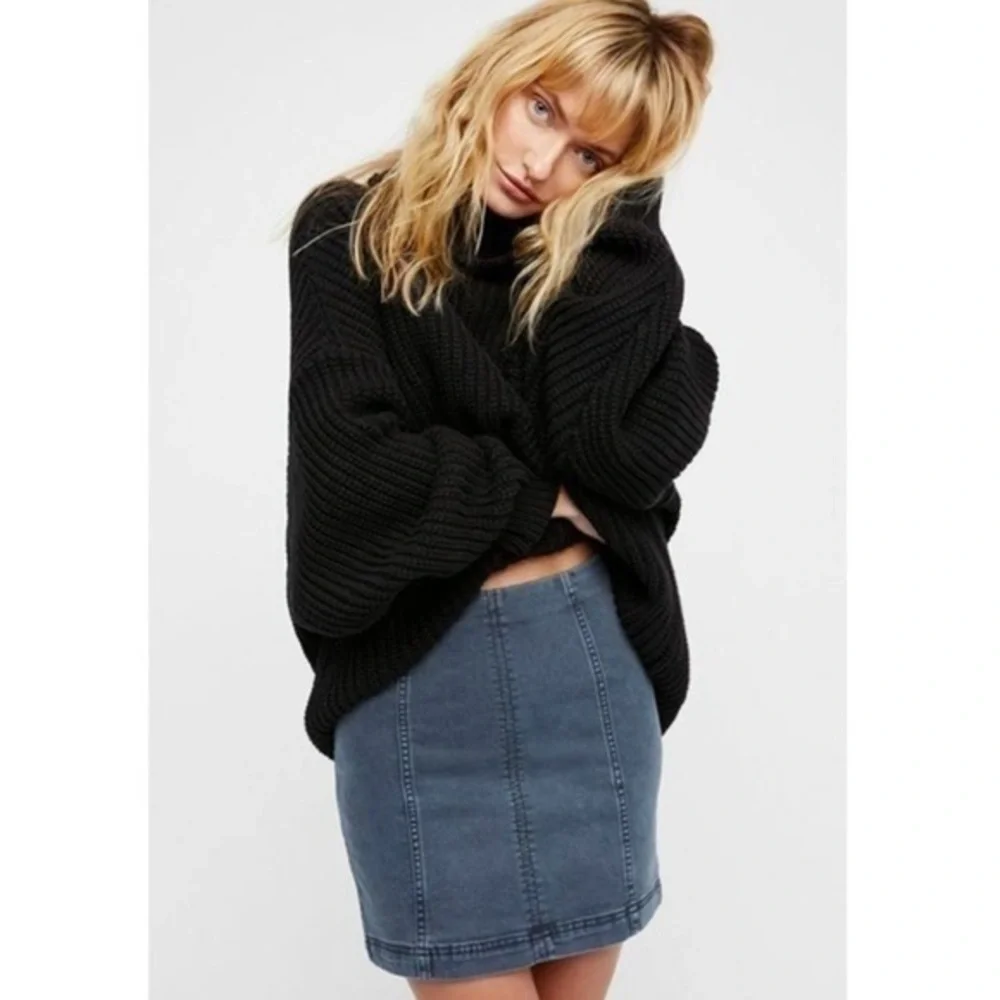 Free People We the Free Modern Femme Denim Stretch Mini Skirt 2
